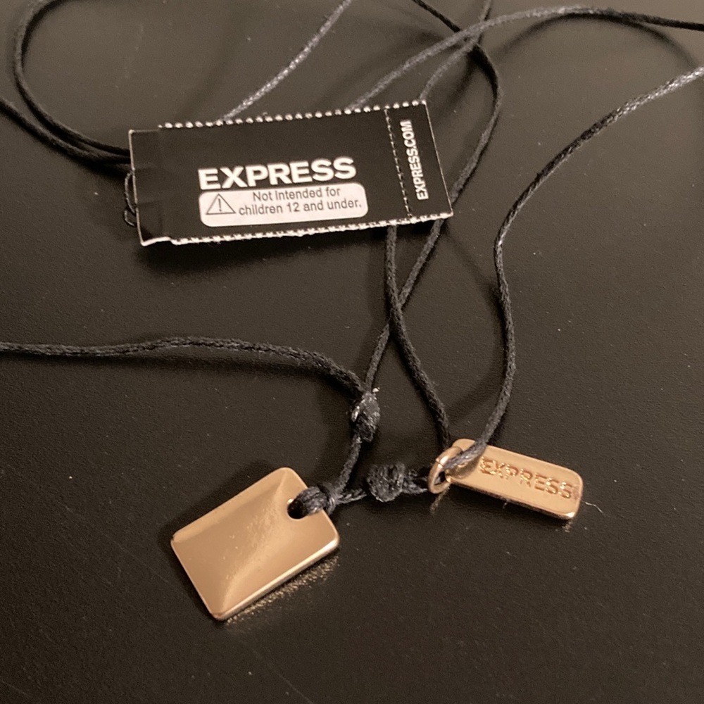 Express Black Necklace with Gold Tags - Picture 2 of 2
